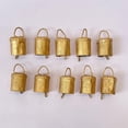 thumbnail image 3 of Vivanta Rustic Vintage Holiday Handmade Christmas Ornaments Cow Bell, 4 cm, 10 Pcs, Gold, 3 of 11