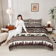 thumbnail image 4 of Homewish Wildlife Deer Bear Full Size Comforter Sets, Rustic Farmhouse Animal Bedding Comforter Set, Western Tribal Aztec Reversible Bedding Sets, Ultra Soft Bedroom Decor, 3 Pieces, 4 of 8