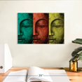 thumbnail image 3 of Elephant Stock Buddha Face Wall Art - Horizontal Canvas Wall Art - Living Room Wall Decor - Religion And Spirituality Canvas - Black And Red Decor By Mark Ashkenazi - 12" x 8", 3 of 8
