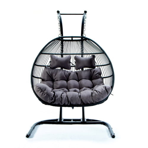 2 Person Egg Chair Swing DoubleSeat Folding Hanging Swing Double Egg