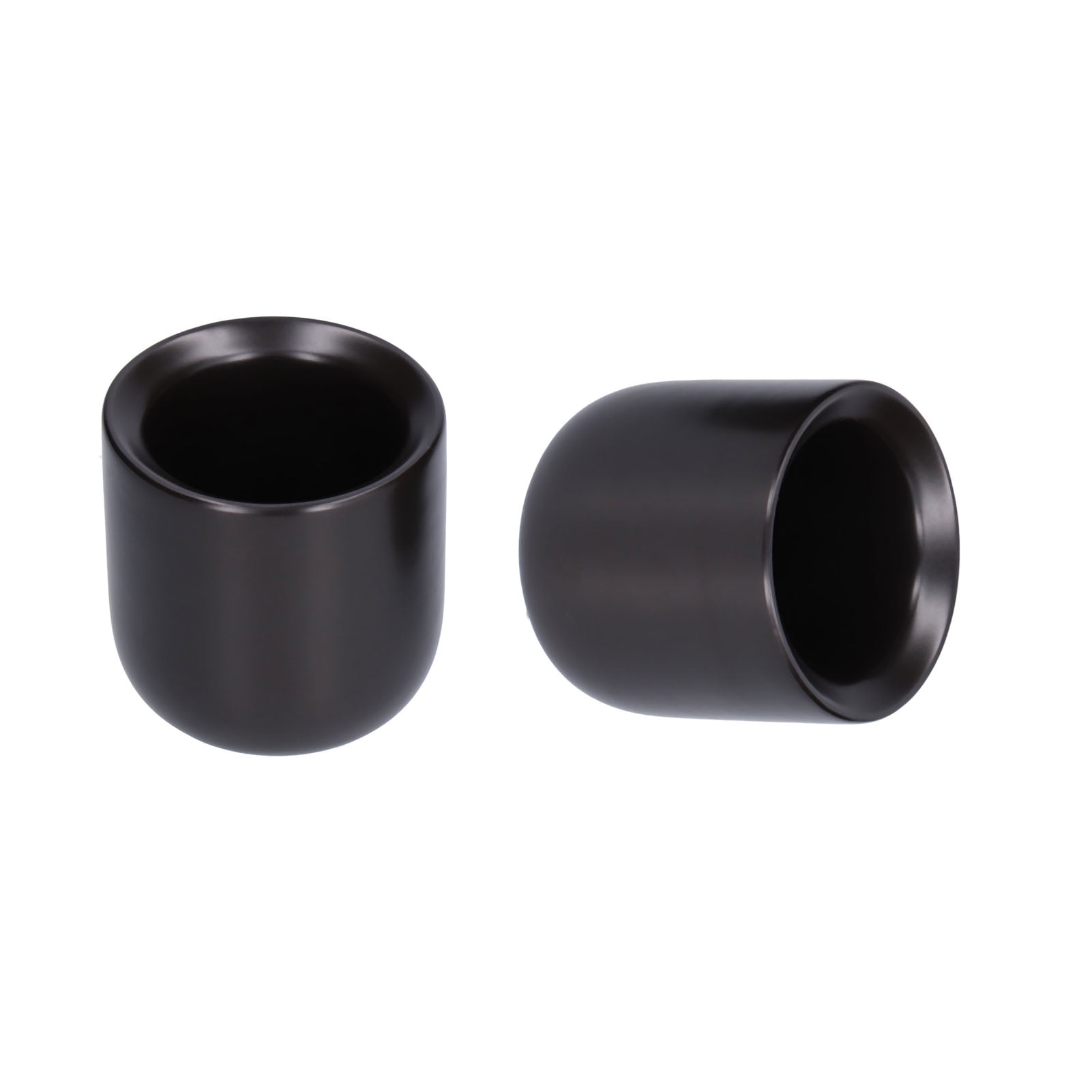 LAZIOEGR 2Pcs Matte Black Bevel Ceramic Coffee Cup 100ml / 3.4 oz Thickened Hand Made Espresso Mug for Home Office Restaurant
