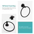 thumbnail image 4 of Beati Faucet Juego de accesorios de baño - Incluye barras para toallas de 12 y 24 pulgadas, soporte para papel higiénico, 3 ganchos, toallero, accesorios de baño modernos de acero inoxidable, negro ma, 4 of 5