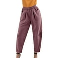 thumbnail image 1 of New Literary Retro Plus Size Cropped Harem Pants Lace Patch Women's And Linen Slacks, 1 of 6