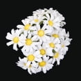 thumbnail image 2 of 100 piezas de cabezas de flores artificiales de margaritas de tela para bodas, fiestas, manualidades a granel, color blanco, 2 of 7