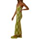 thumbnail image 4 of VISgogo Vestido sin mangas para mujer, estampado de tablero de ajedrez, sin mangas, correa de espagueti, corte bajo, sin espalda, de una pieza para verano, S/M/L VISgogo  moda, 4 of 6