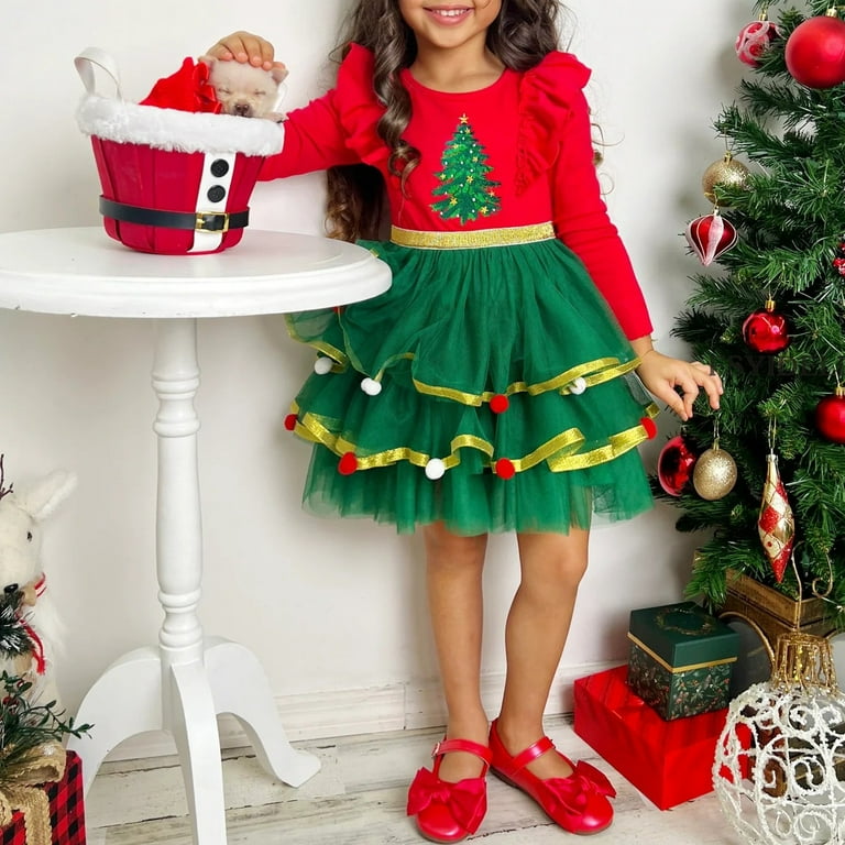 Mercatoo Kids Girls Christmas Dress Xmas Ruffle Long Sleeve High Waist Sequin Layered Tutu Tulle Dress Toddler Tree Dresses Mercatoo Kids Girls Christmas Dress Xmas Ruffle Long Sleeve High Waist Sequin Layered Tutu Tulle Dress Toddler Tree Dresses