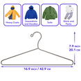 thumbnail image 2 of Pack of 48 Heavy Duty Metal Hangers with Shoulder Notch - Stainless Steel Wire Clothes Hangers, Ultra-Thin, Non-Slip, Space-Saving Design for Coats, Shirts, Dresses - Perfect for Closets and Wardrobe, 2 of 6