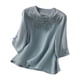 thumbnail image 1 of Camiseta bordada elegante para mujer: blusa clásica informal de cuello redondo, 1 of 3