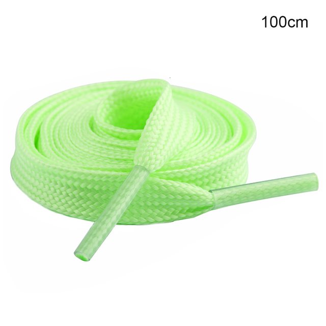 Sonducket 1 par de cordones de zapatos de corredor reflectantes planos de 80 cm, cordones de seguridad luminosos que brillan intensamente, Unisex para Accesorios de calzado verde claro 100 CM