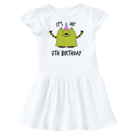 

Inktastic Its My 7th Birthday with The Whatif Monster Gift Toddler Girl Dress