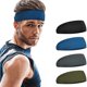 thumbnail image 1 of Bandas para la cabeza deportivas para hombres (paquete de 4), bandas para la cabeza que absorben la humedad, bandas para la cabeza para correr, andar en bicicleta Feliz Sencillez, 1 of 5