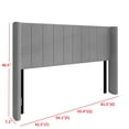 thumbnail image 6 of Home Design Ipswich Twin Upholstered Wingback Headboard with Nailhead Trim, Modern Vertical Channel Tufting, Gray, Easy Assembly, 6 of 9