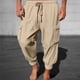 thumbnail image 1 of Pantalones deportivos de color liso para hombre, holgados, con cordones y pierna roscada, cargo, de longitud hasta el tobillo, 1 of 6