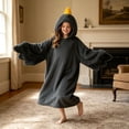 thumbnail image 1 of Wearable Blanket Hoodie With Slippers Oversized Flannel Bird Onesie For Adults Funny Loungewear Footwear Set, 1 of 7