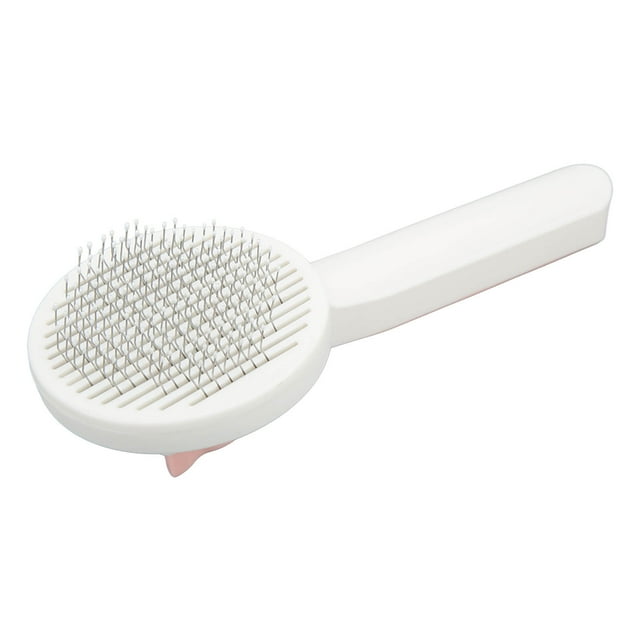 Cat Slicker Brush, Stainless Steel Comfortable Ergonomic Handle Cat Shedding Brush Massage Function For Home For Dogs Pink