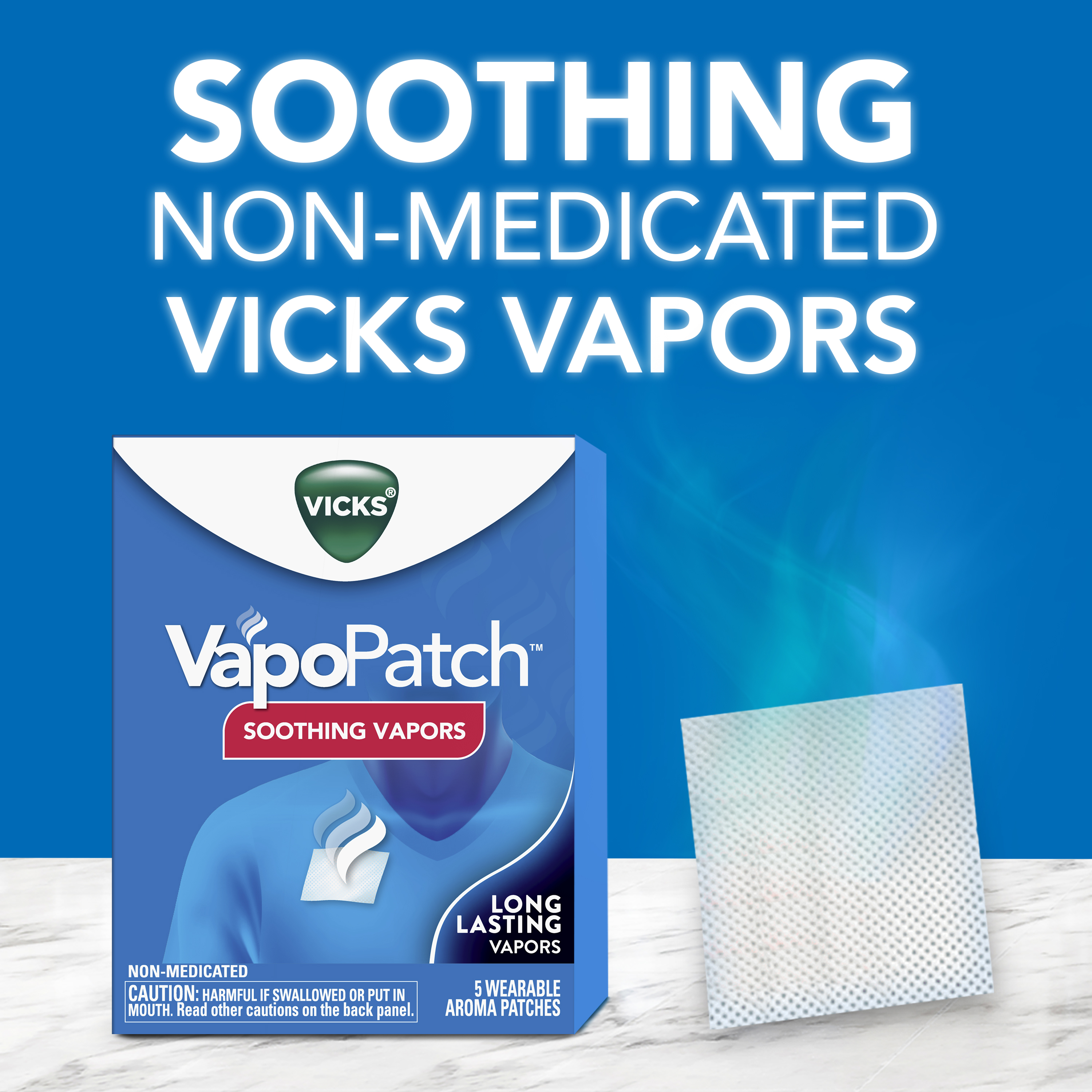 Vicks VapoPatch, Non-Medicated Wearable Arome Patch, Long Lasting Soothing Vicks Vapors, 5 Ct - image 3 of 11