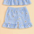 thumbnail image 4 of Toddler Girl Clothes Sets Cute Flower Embroidery T-Shirt & Drawstring Shorts 2-Piece Outfit Sister Matching Outfit 6-12 Months, 4 of 5
