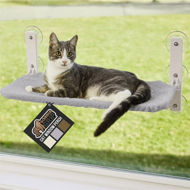 Hamaca plegable para ventana de gato GORILLA GRIP, soporta hasta 13.6 kg