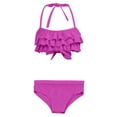 thumbnail image 4 of mgoYE Girl Swimsuits Size 7-8 Girl's 2 Piece Swimsuit Solid Spaghetti Strap Bikini Sets Beach Bathing Suit Swimwear for Teen Kids(Purple,5-6 Years), 4 of 4