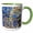 Green/White, variant on 3drose, Blue Gold N Copper Sequins, 15oz Two-tone Green Mug