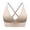Beige, variant on Women's V-Neck Longline Sports Bra, Adjustable Thin Strap Padded Cup Fitness Yoga Short Top White M