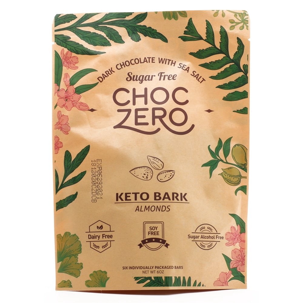 ChocZero Dark Chocolate Keto Bark Sugar Free Almond 6 oz. Walmart