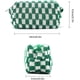thumbnail image 2 of Makeup Bag Large Checkered Capacity Canvas Travel Toiletry Bag Organizer Cute Makeup Brushes Aesthetic Accessories Storage Bag for Women (Green), 2 of 5