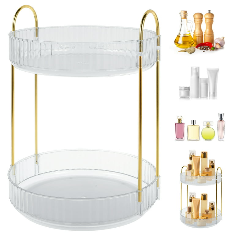 LIUCM Mini Bathtub Sundries Storage Box, Makeup Organizer Container Desktop  Storage Bathroom Accessories,Golden