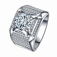 thumbnail image 2 of BNNG Nice Quality Opening Ring For Gifts Creative Ring For Men And Women Personality S925 Plating Silver Full Diamond Wide Edition Gentleman Ring Ring Jewelry Men Alt Ring Rings for Teen Guys Pack, 2 of 4