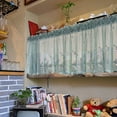 thumbnail image 3 of Baywell Lace Kitchen Valances Curtains Vintage Semi-Sheer Voile Window Valance 51.2in/53.9in Length, Lace Floral Embroidered Short Valance Curtain Swags for Small Window Living Room Bedroom, 3 of 5
