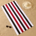 thumbnail image 5 of Smuge 4 Pack Cabana Stripe Beach Towels, 60x30 inches Microfiber Lightweight Outdoor Large Swim Towel for Adults (Wine Black), 5 of 10