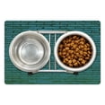 thumbnail image 1 of Dark Teal Pet Mat for Food and Water, Brick Wall Inspired Pattern Built Design Brickwork Rustic Grunge Art, Non-Slip Rubber Mat for Dogs and Cats, 18" X 12", by Ambesonne, 1 of 2