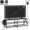 thumbnail image 6 of Industrial TV Stand for TV up to 65 Inch, Two Color Entertainment Center TV Console with Metal Frame,55" Television Cabinet with 3 Tiers Storage Shelves for Living Room(Rustic Brown & Black), 6 of 14