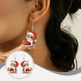 thumbnail image 1 of Adornos navideños, adorables pendientes navideños de mascota con gorro de Papá Noel festivo, joyería ligera para celebraciones navideñas, ideal para amantes de los animales y para regalar. Pendientes, 1 of 6