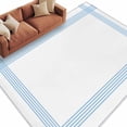 Blue Striped 5'x7' Rug for Living Room Sofa and Coffee Table Layout ...