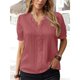 thumbnail image 1 of Camisa de manga corta para mujer,Camisa de manga corta para mujer Camisa de manga corta con cuello en V para mujer Camisa de manga corta de encaje para mujer Rendimiento confiable, 1 of 6