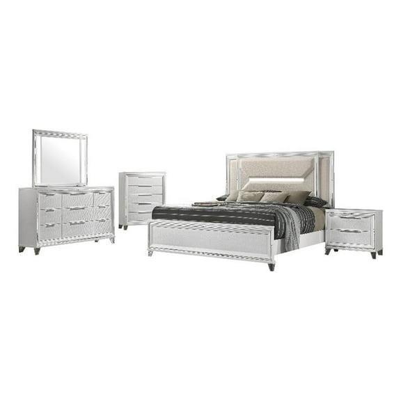 Marmore 5-piece Eastern King Bedroom Set White