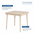 thumbnail image 4 of Open Box Stakmore Straight Edge Solid Wood Folding Card Table, Unfinished Frame, 4 of 11