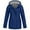 Blue, variant on Women Casaul Solid Jackets Outdoor Plus Size Drawstring Zipper Hooded Raincoat Windproof Tops Coat With Pocket