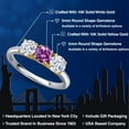thumbnail image 2 of Gem Stone King 10K Two Tone Gold Fancy Purple Zirconia and White Zirconia Engagement Ring for Women | 1.96 Cttw | Round 5MM | Gemstone Birthstone | Size 9, 2 of 6