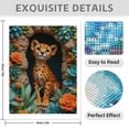 thumbnail image 3 of Diamond Art Kits for Adults - 5d Majestic Cheetah Floral Frame Diamond Painting for Adults, Diamond Art for Adults Beginners, Diamond Painting Kits for Adults for Home Wall Decor, 3 of 7