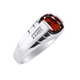 thumbnail image 4 of RYLOS Cushion Shape Checker Top 12MM Garnet Color Stone & Diamonds Set in Sterling Silver Size 13, 4 of 6