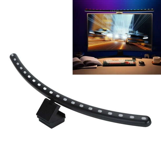 Barra De Luz De Pantalla, Barra De Luz De Monitor RGB De Fuente De Luz Dual Activada Por Voz Curva Para El Hogar