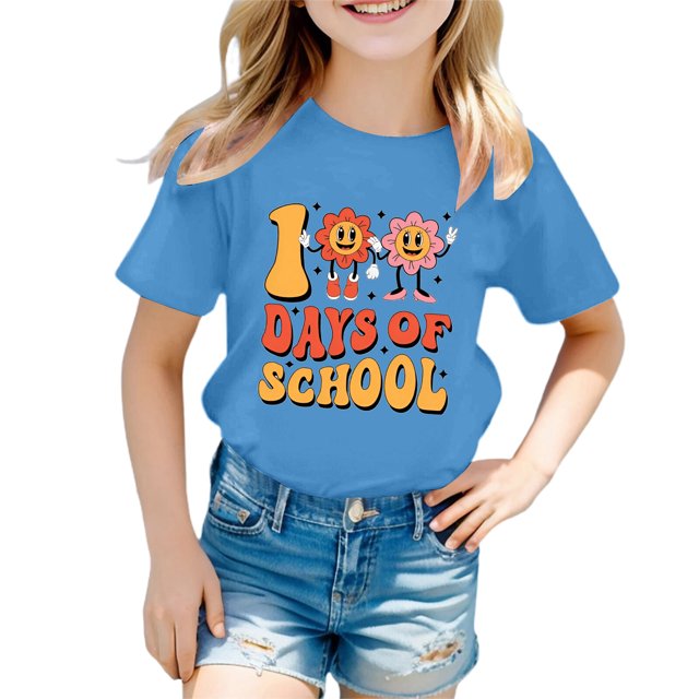 TZEWGL Cute Shirt For Newborn Summer Round Neck Short Sleeve Clothes For Newborns size 1-2T