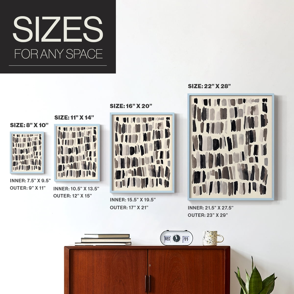 Chalk and Flint II Framed Print in Blue Solid Wood Framed Print No Nail Hanging