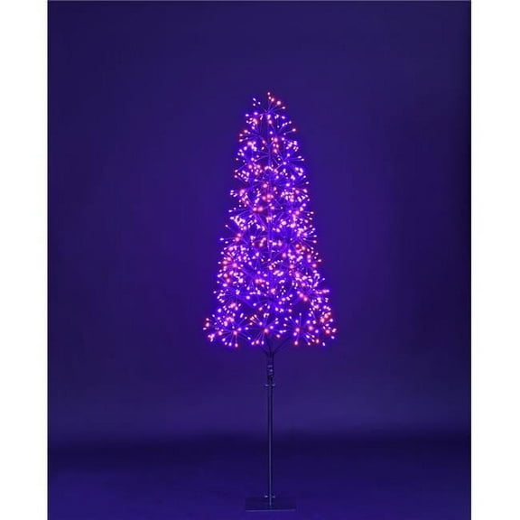 Queens of Christmas LED-TR3D06-LPO 6 ft. LED Tree with Black Frame, Purple & Orange