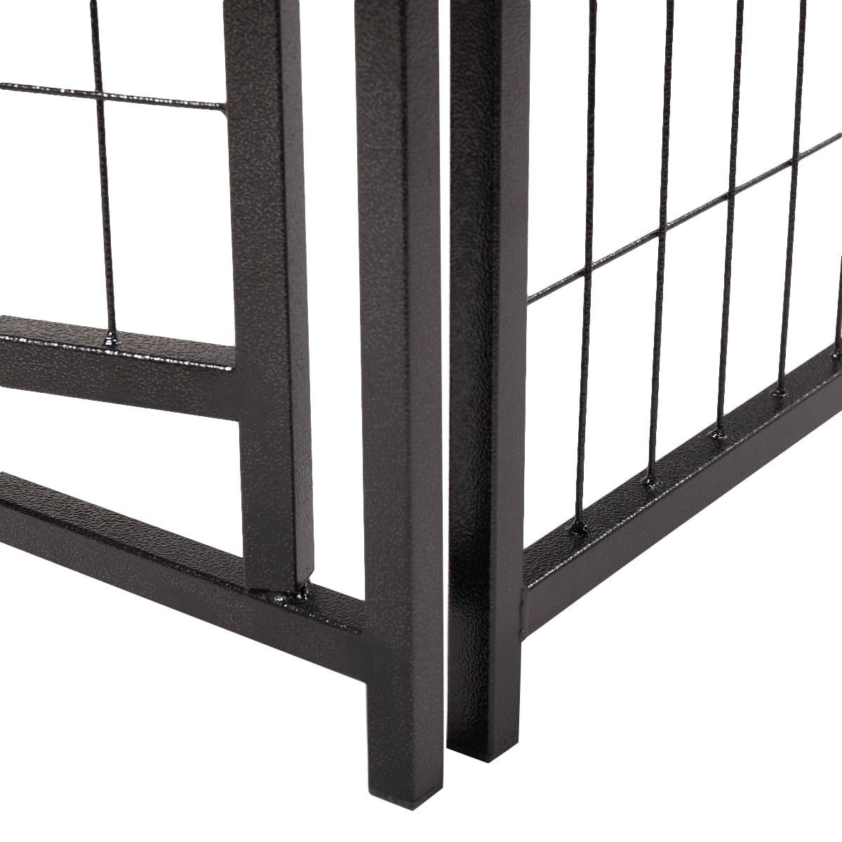 Kepooman 8 Panel Heavy Duty Dog Kennel Fence for Small Large Dog, 61.4" x 57.9" x 45.7", Black