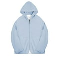 thumbnail image 4 of hopeusnice Men's Slim Fit Full Zip Up Hoodie Sweatshirt Stand Collar Long Sleeve with Zipper Pockets Basic Jackets Coats Light Blue M, 4 of 5