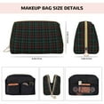 thumbnail image 5 of Picia Buffalo Plaid Dark Green Print Leather Makeup Bag Make Up Bag Travel Toiletry Bag for Her Girlfriend Teacher Teen Girl Gifts, 5 of 8
