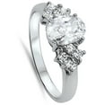 thumbnail image 4 of CHOOSE YOUR COLOR Clear CZ Oval Solitaire Elegant Ring .925 Sterling Silver Band White Female Size 7, 4 of 4